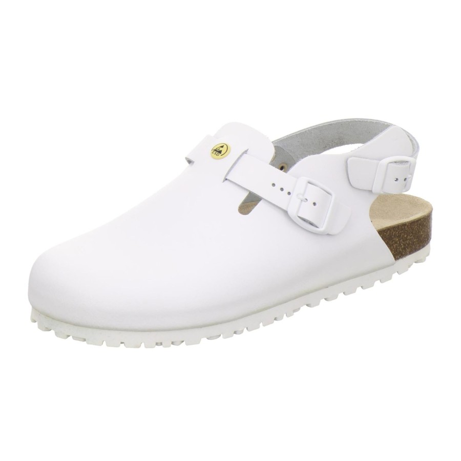 Herren AFS-Schuhe | Esd-Clogs Unisex Leder Weis