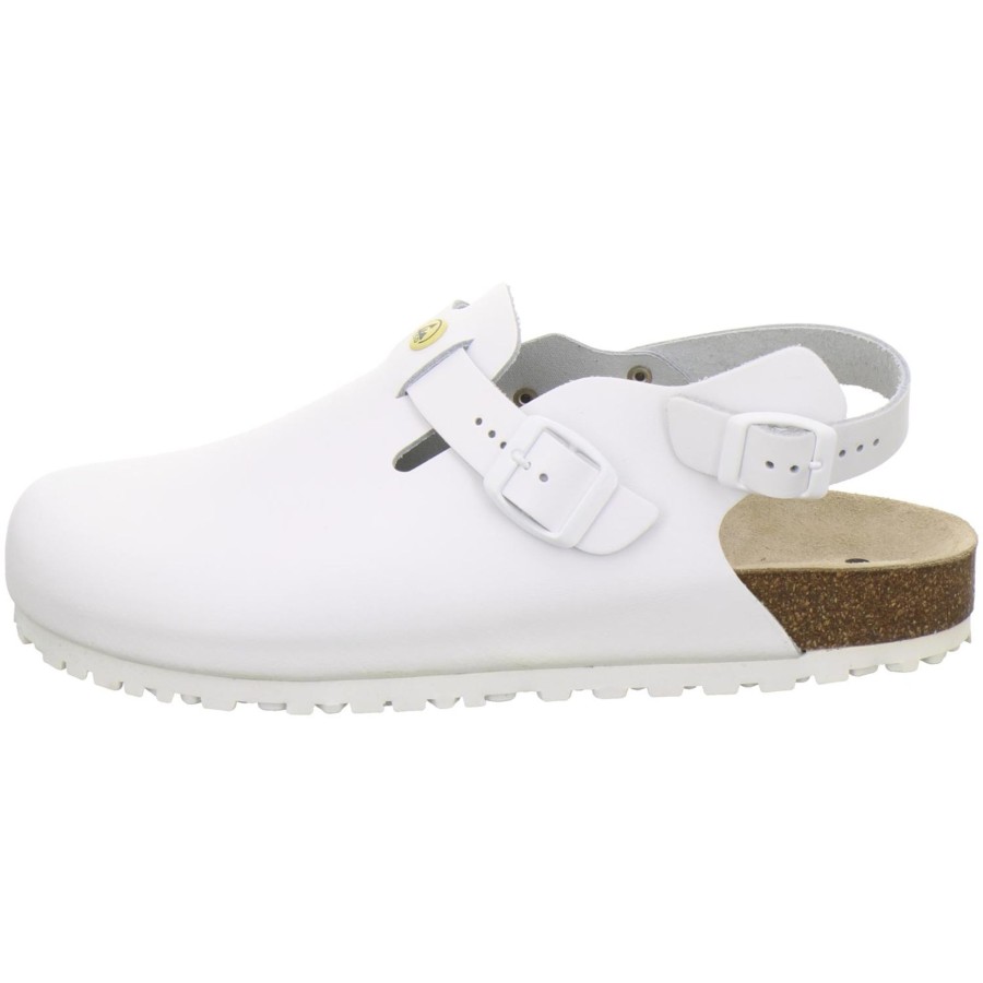 Herren AFS-Schuhe | Esd-Clogs Unisex Leder Weis