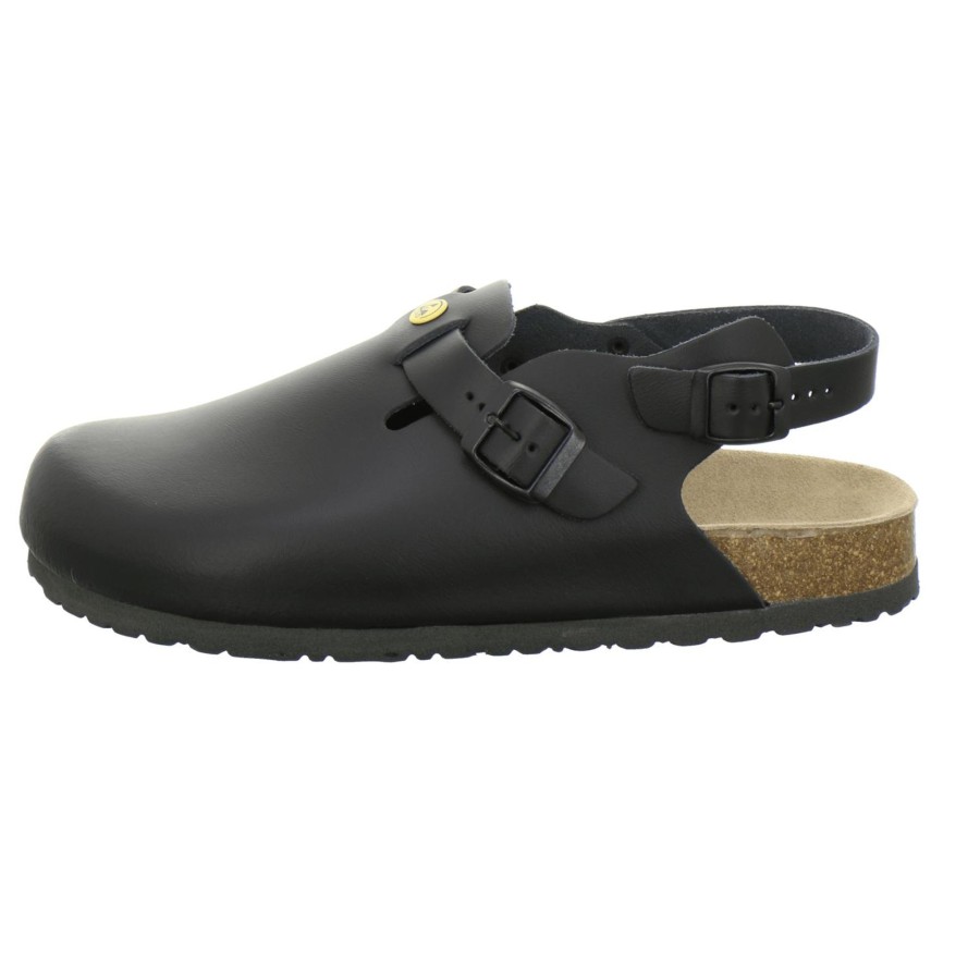 Herren AFS-Schuhe | Esd-Clogs Unisex Leder Schwarz