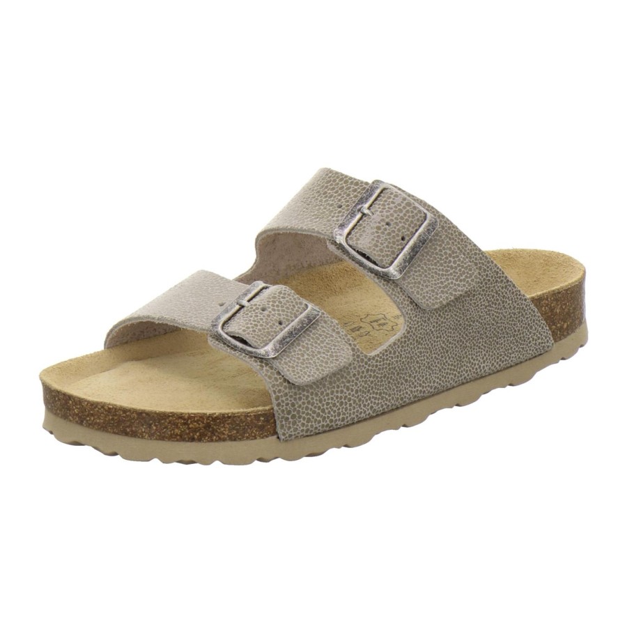 Frauen AFS-Schuhe | Pantoletten Damen Zweischnaller Beige-Reptil