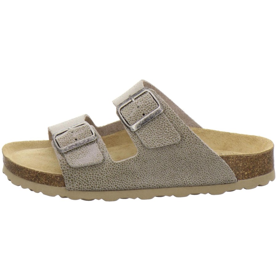 Frauen AFS-Schuhe | Pantoletten Damen Zweischnaller Beige-Reptil