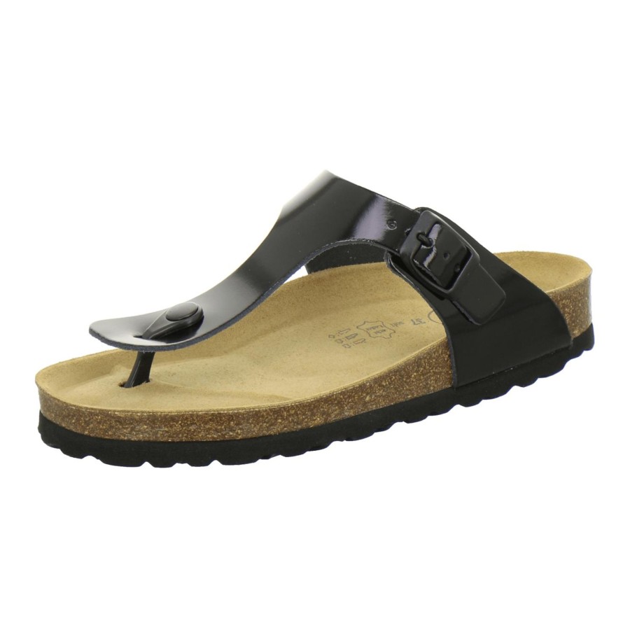 Frauen AFS-Schuhe | Zehensteg Sandalen Damen 210725 Schwarz