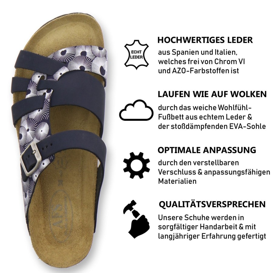 Frauen AFS-Schuhe | Pantoletten Damen Kralle Navy Marga