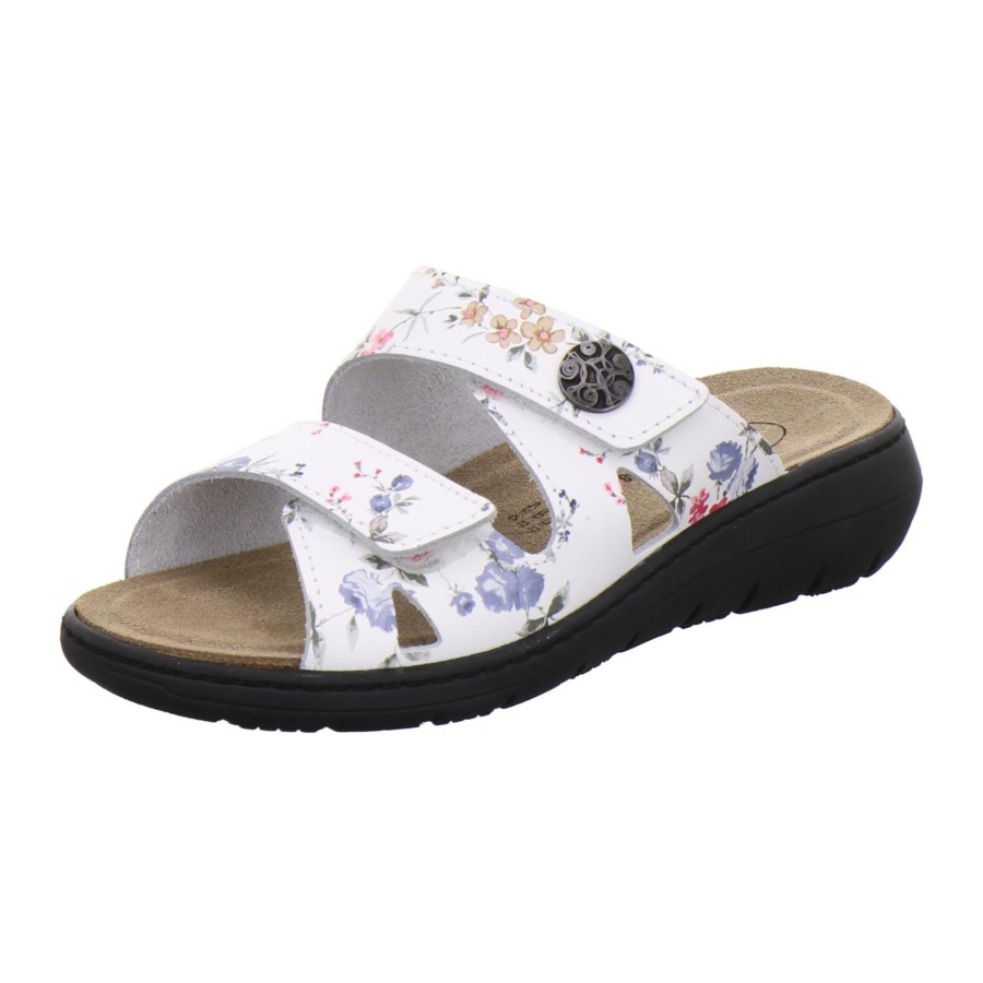 Frauen AFS-Schuhe | Pantoletten Damen Wechselfusbett Weis-Flower