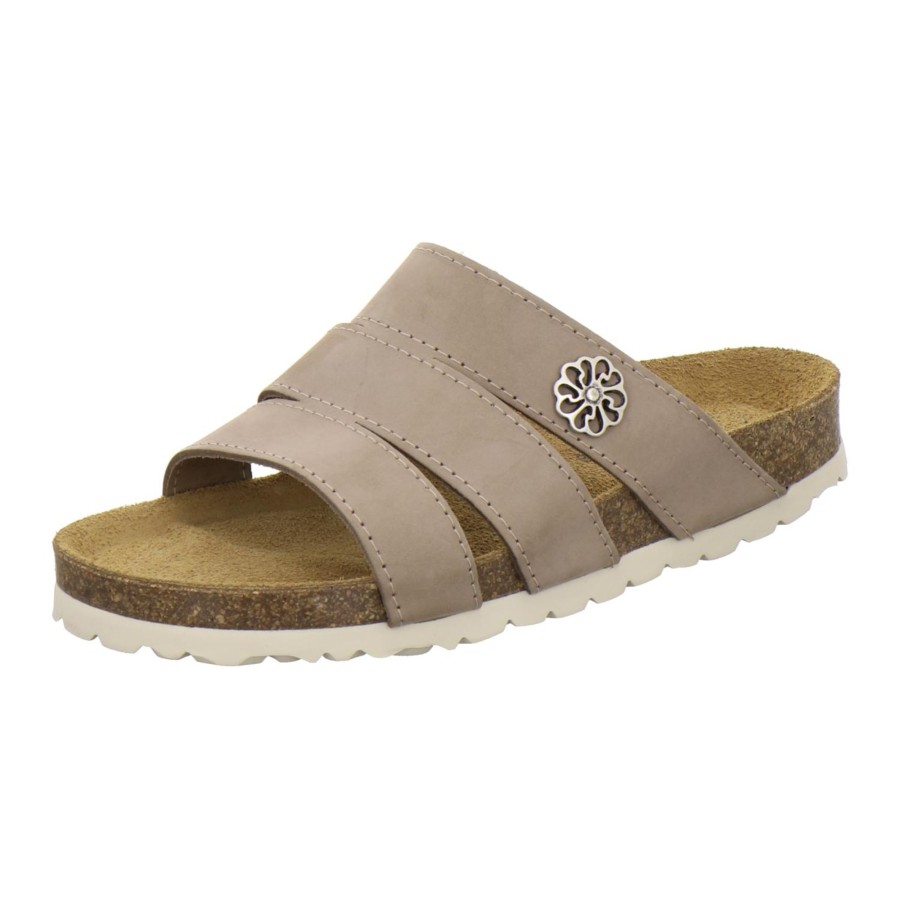 Frauen AFS-Schuhe | Pantoletten Damen Leder Sand