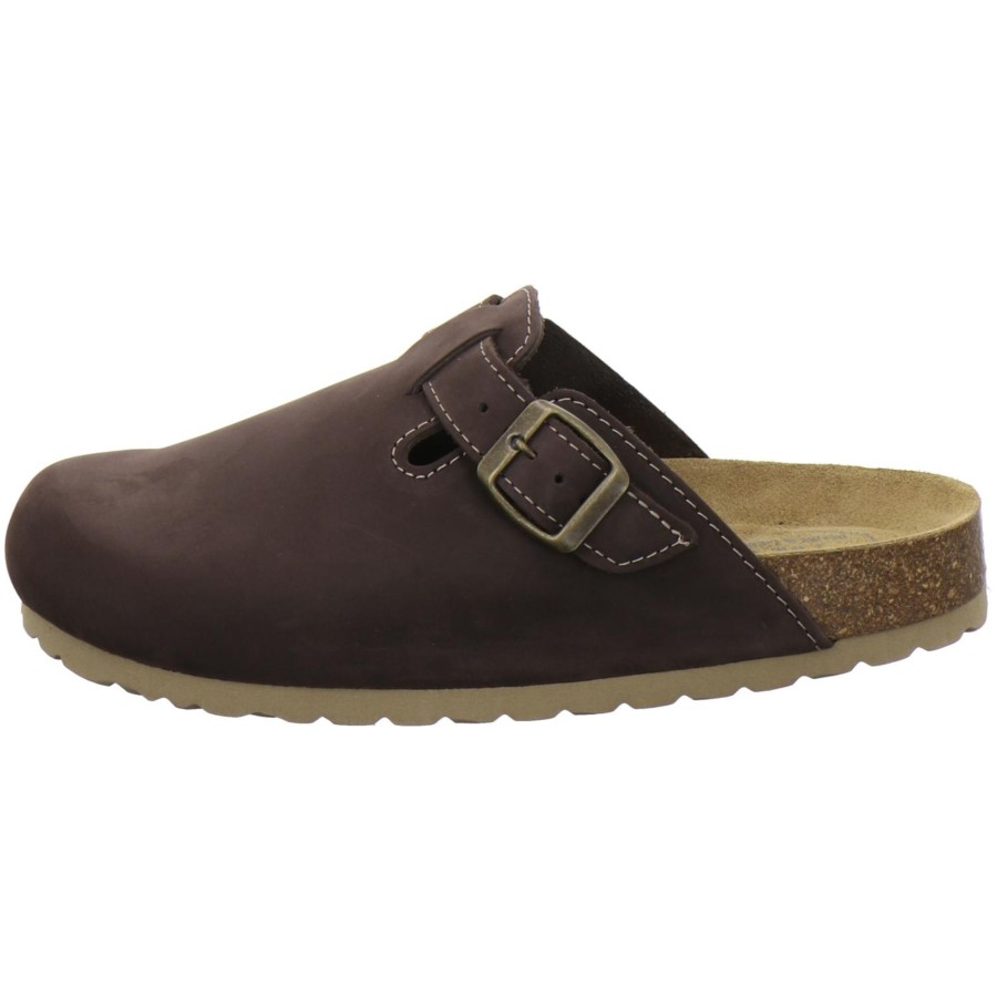 Frauen AFS-Schuhe | Clogs Damen Leder Mocca