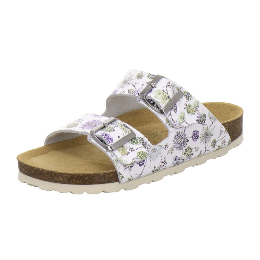 Frauen AFS-Schuhe | Pantoletten Damen Zweischnaller 210048 Marine-Flower