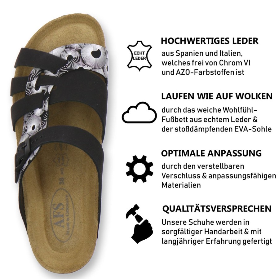 Frauen AFS-Schuhe | Pantoletten Damen Kralle Schwarz Marga