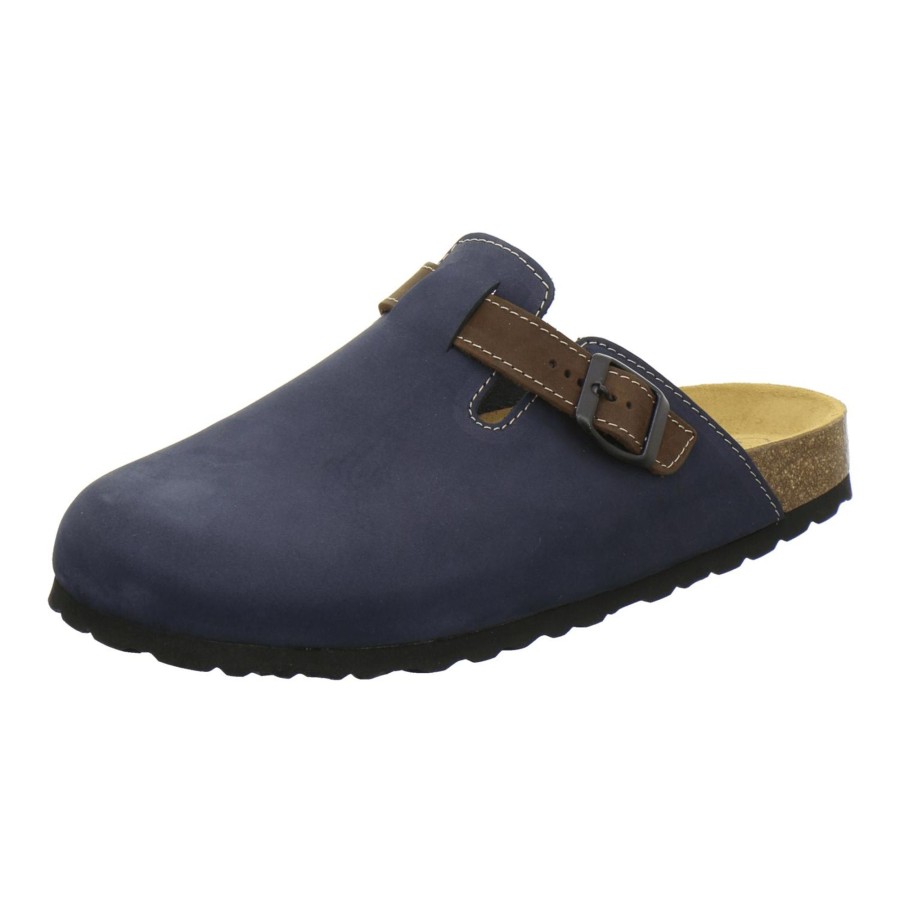 Herren AFS-Schuhe | Clogs Herren Leder Blau Nubuk Navy