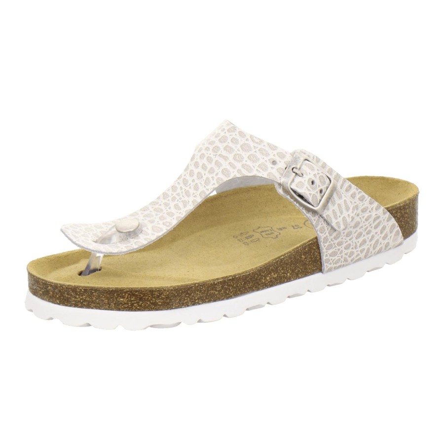 Frauen AFS-Schuhe | Zehensteg Sandalen Damen 210716 Beige-Crocco