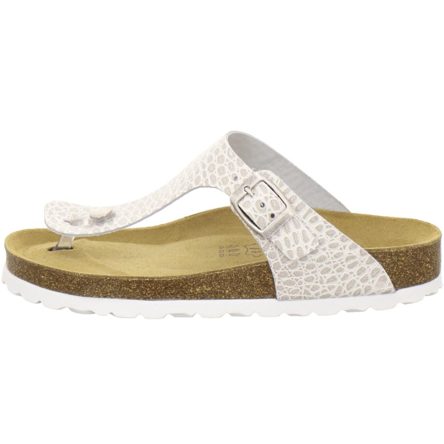 Frauen AFS-Schuhe | Zehensteg Sandalen Damen 210716 Beige-Crocco