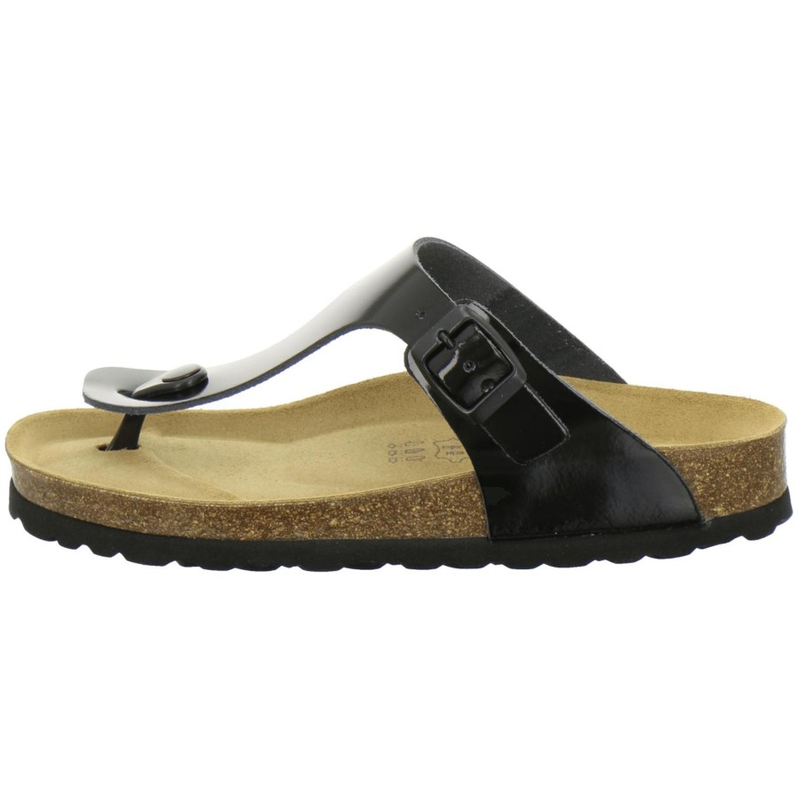 Frauen AFS-Schuhe | Zehensteg Sandalen Damen 210725 Schwarz