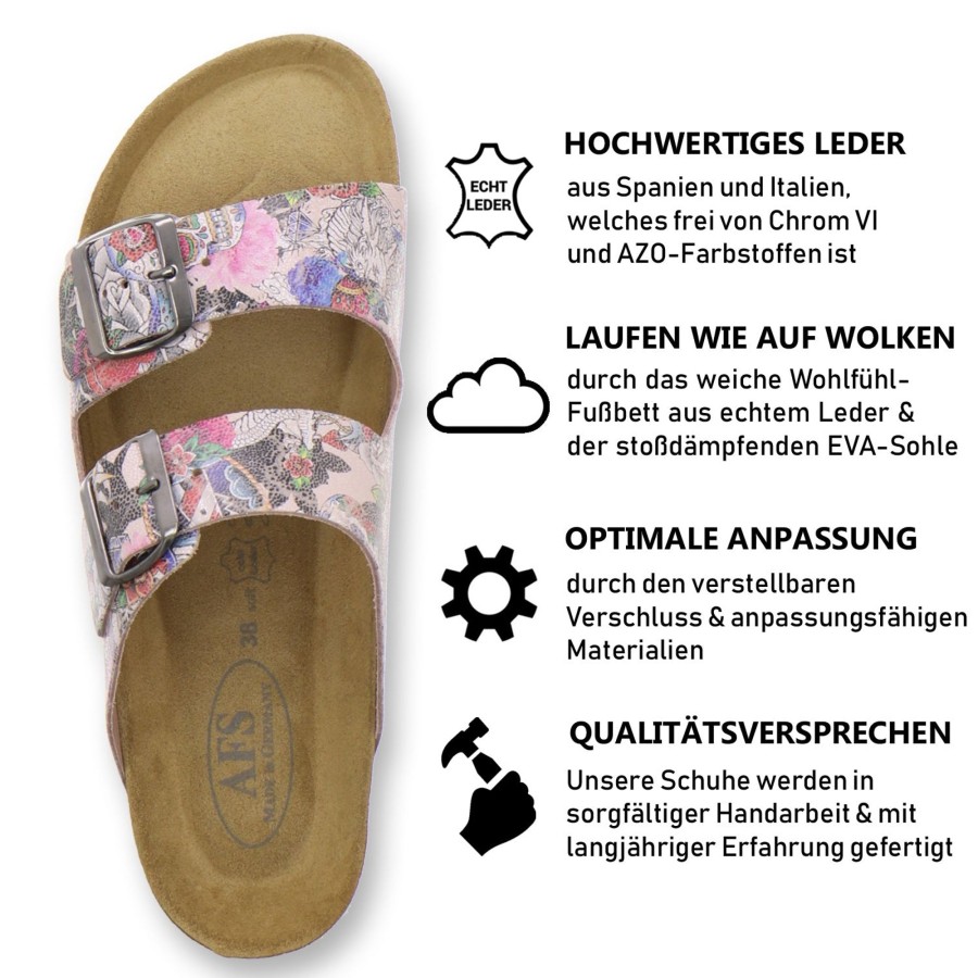 Frauen AFS-Schuhe | Pantoletten Damen Zweischnaller Tattoo