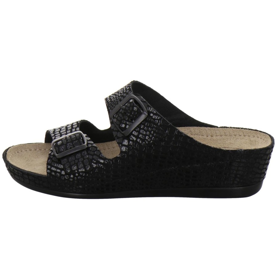 Frauen AFS-Schuhe | Keilabsatz Pantolette Damen Schwarz